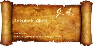 Jakubek Abod névjegykártya